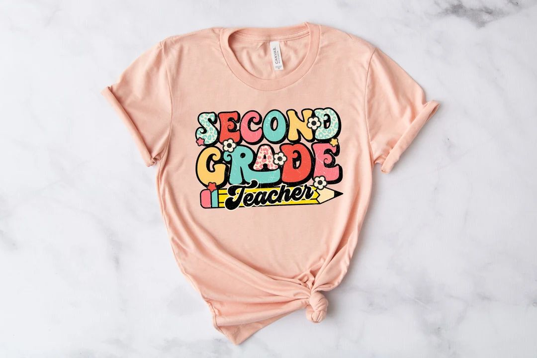 Second Grade Teacher Shirt 2nd Grade Teacher T-shirt cute - Etsy Canada | Etsy (CAD)