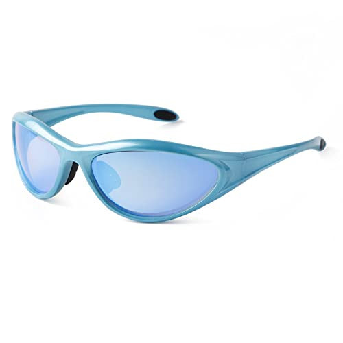 ADE WU Trendy Y2k Rave Sunglasses Wrap Around Sporty Glasses Goggles, Blue | Amazon (US)