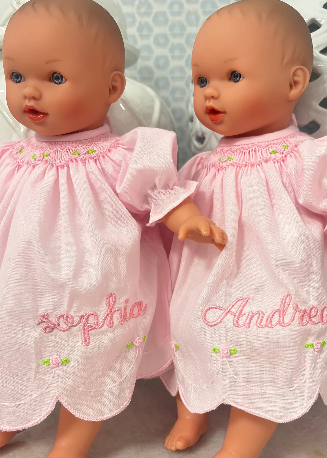 Rosalina Pink Dress 10" Abbey Doll (Doll, Dress, and Embroidery) | Hampton James Clothing