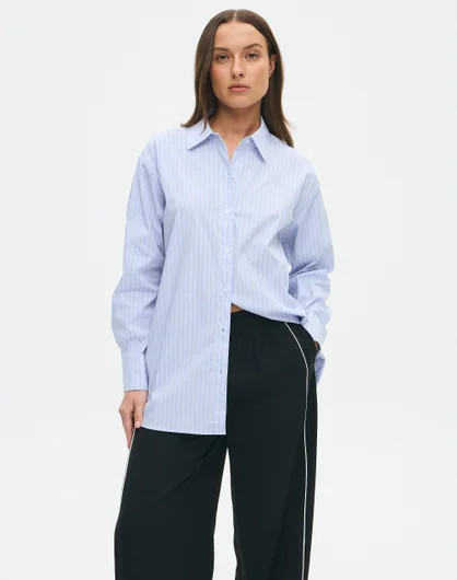 Oversized Cotton Stripe Shirt | Glassons (Australia)