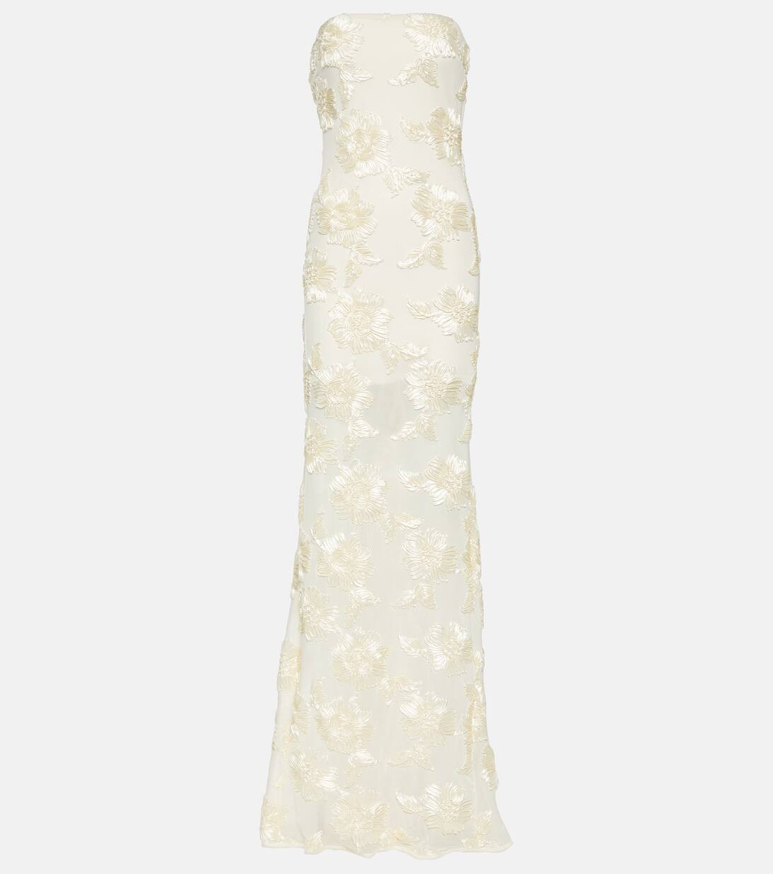 Embroidered strapless midi dress | Mytheresa (US/CA)