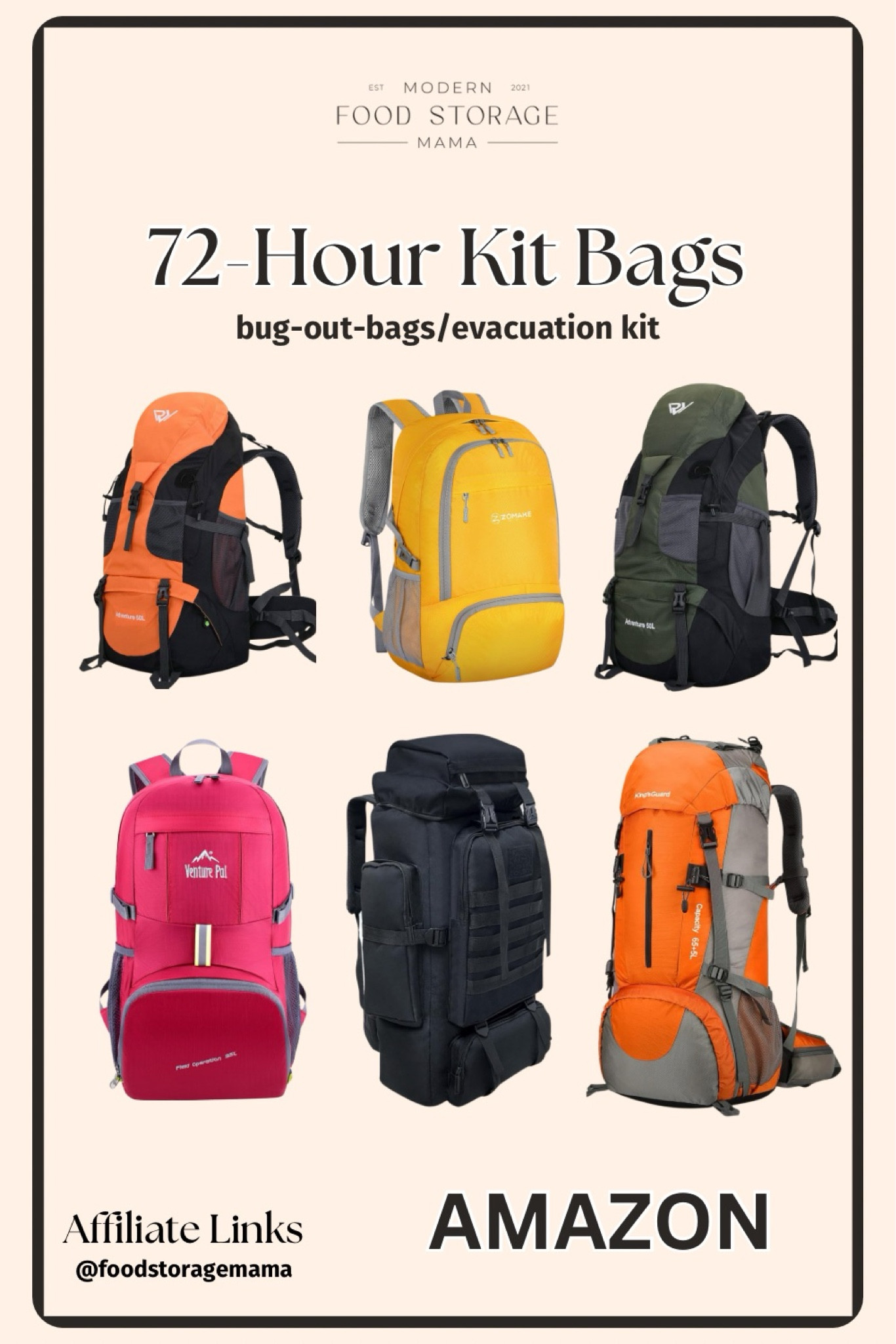 72-Hour Kit Bags-

Are you ready to put together 72-hour Kits for you and your family? These bags are also often referred to as bug-out bags, go bags, or evacuation kits. 

On Instagram @foodstoragemama I share and teach about how to put these kits together for your families! I have a free guide with printable packing lists to help you with this! You can learn more on Instagram.

When you are choosing bags for your kits make sure you pick a bag that is large enough for the items you would like to have packed in your bags. I prefer to have larger bags for adults and smaller bags for children. 

*I recommend adults have at bag that is at least 35 Lt. My husbands bag is much larger than that and is a hiking backpack! 

In this post, I have rounded up backpacks on Amazon that come in various sizes but ALL of these options are very affordable. 




#emergency #preparedness #camping #backpack #emergencygear #foodstoragemama

#LTKFamily #LTKHome #LTKGiftGuide