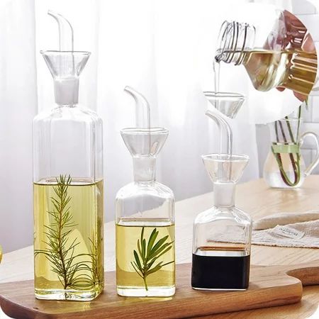 Sunjoy Tech Oil Bottle Glass Olive Oil Dispenser Bottle Glass Cooking Oil Vinegar Measuring Dispense | Walmart (US)