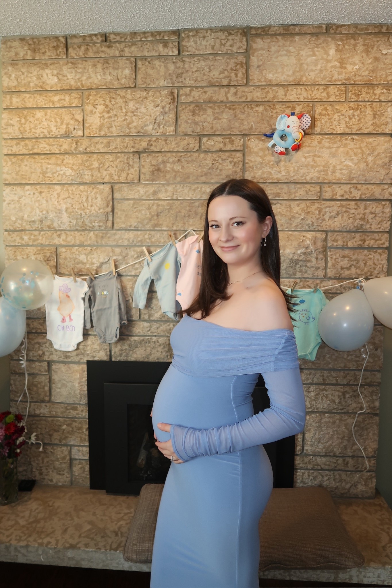 Baby shower dress!! The perfect blue maternity dress 

#LTKmaternity #LTKwinter #LTKcanada