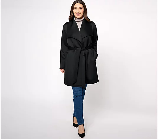 Girl With Curves Scuba Shawl Collar Jacket - QVC.com | QVC