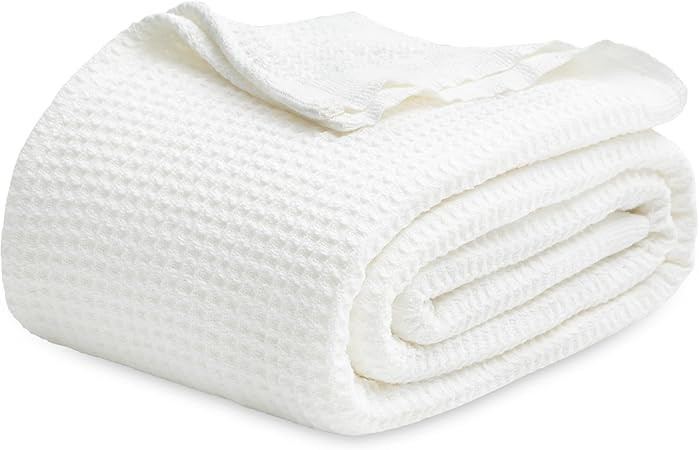 Bedsure Gentlesoft 100% Cotton Blanket King Size for Bed - Breathable and Soft, Thick Cozy Waffle... | Amazon (US)