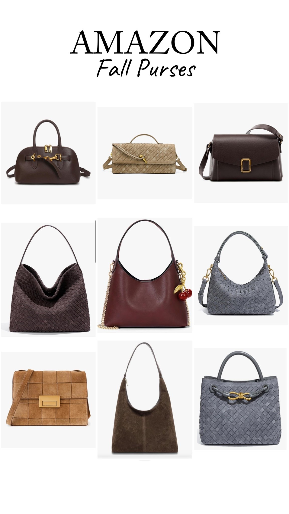 Amazon purses, fall purses, fall outfit inspo, suede purse, hobo bags, looks for less 

#LTKFindsUnder50 #LTKFallSale #LTKStyleTip