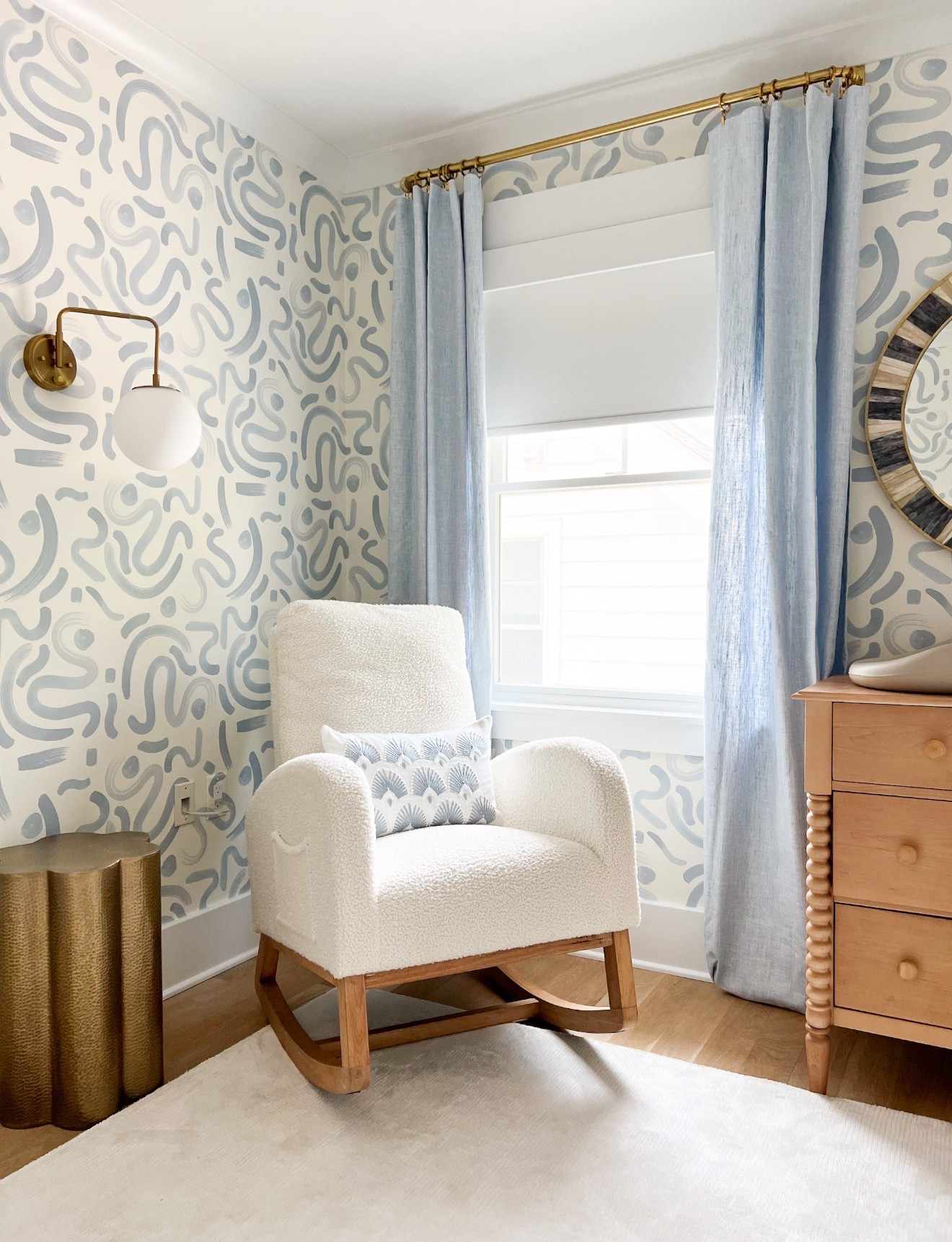 Throwing it back to this sweet nursery that I designed a few years ago. I still love it just as much as I did back then! Wallpaper makes a room feel so special ❤️

Boy’s nursery, gender neutral nursery wallpaper, Pepper Home wallpaper, crate & kids bedroom furniture, acrylic bookshelves, boucle rocking chair, brass side table, Serena & Lily 

#LTKHome #LTKKids #LTKBaby