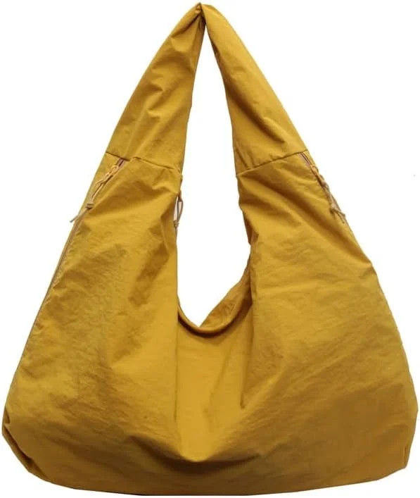 Women's Loose Hobo Multi Pockets Nylon Handbag Pure Colour Draped Hobo Bags Bags Large Shoulder B... | Walmart (US)