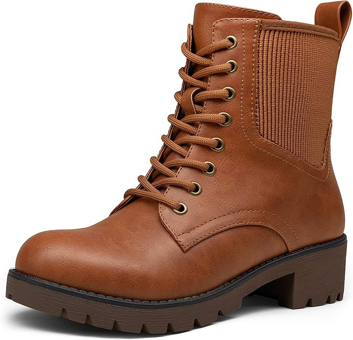 Vepose Women's 916 | Ankle Boots | Combat Boots | Lace-up Booties with Inside Zipper | Amazon (US)