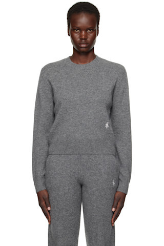Gray 'SRC' Cashmere Crewneck Sweater | SSENSE