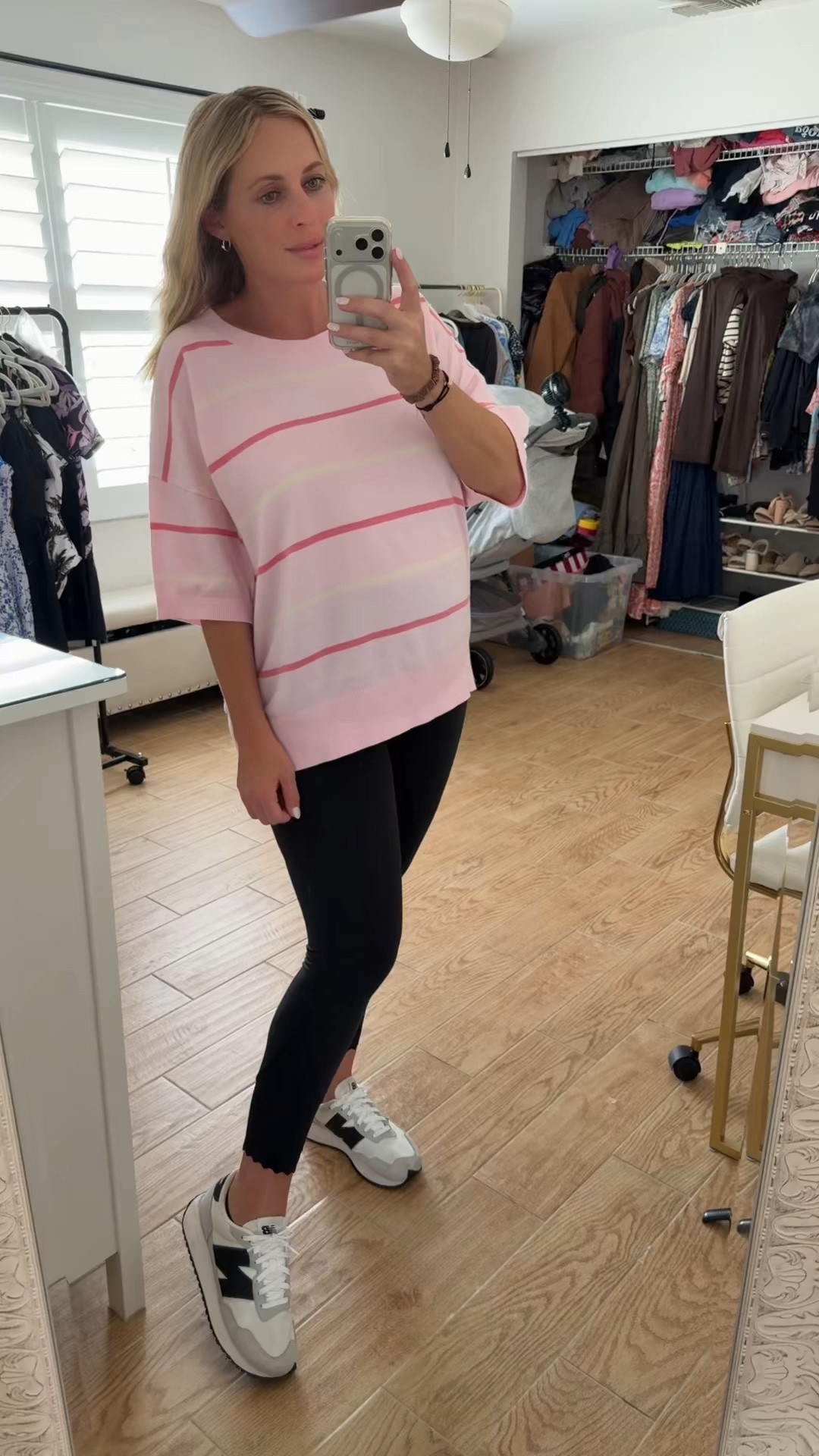 Striped short sleeve sweater. Wearing XL at 26 weeks pregnant

#LTKBump #LTKootd #LTKSeasonal