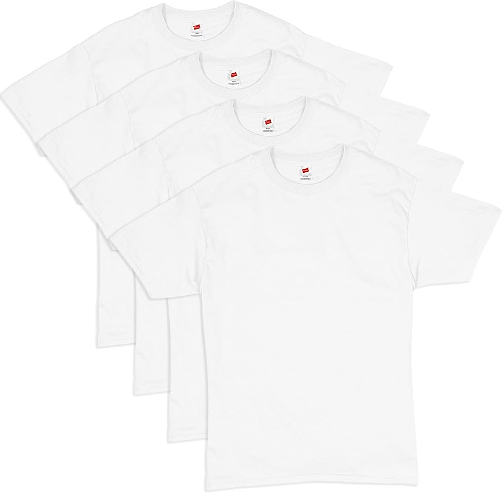Hanes Essentials Men's T-Shirt Pack, Men's Short Sleeve Tees, Crewneck Cotton T-Shirts for Men, V... | Amazon (US)
