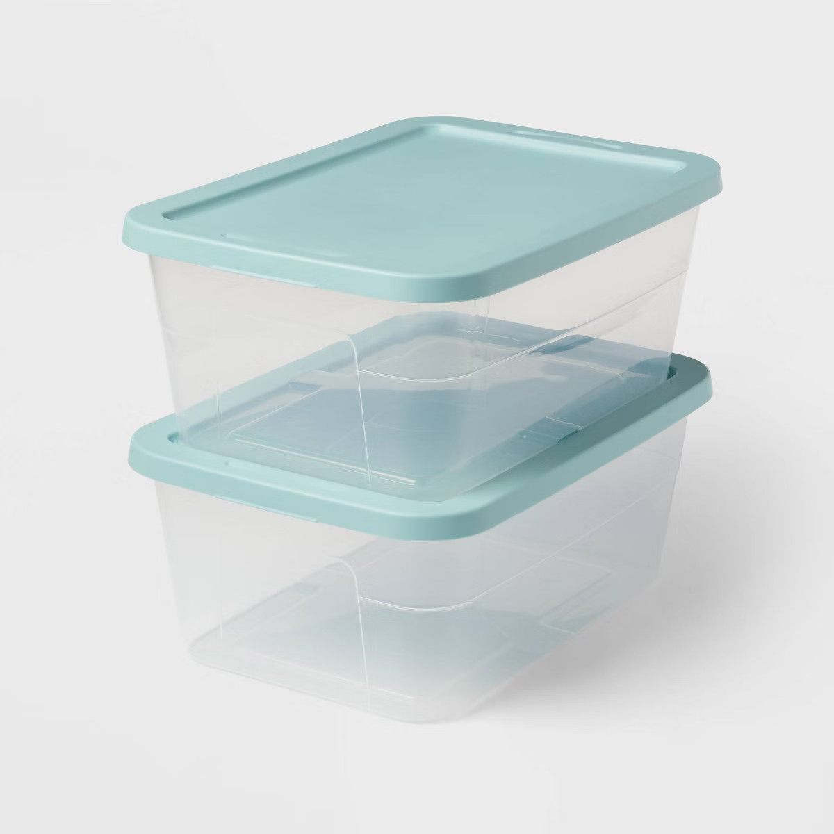 16qt Storage Boxes 2pk Pewter Aqua - Brightroom™ | Target