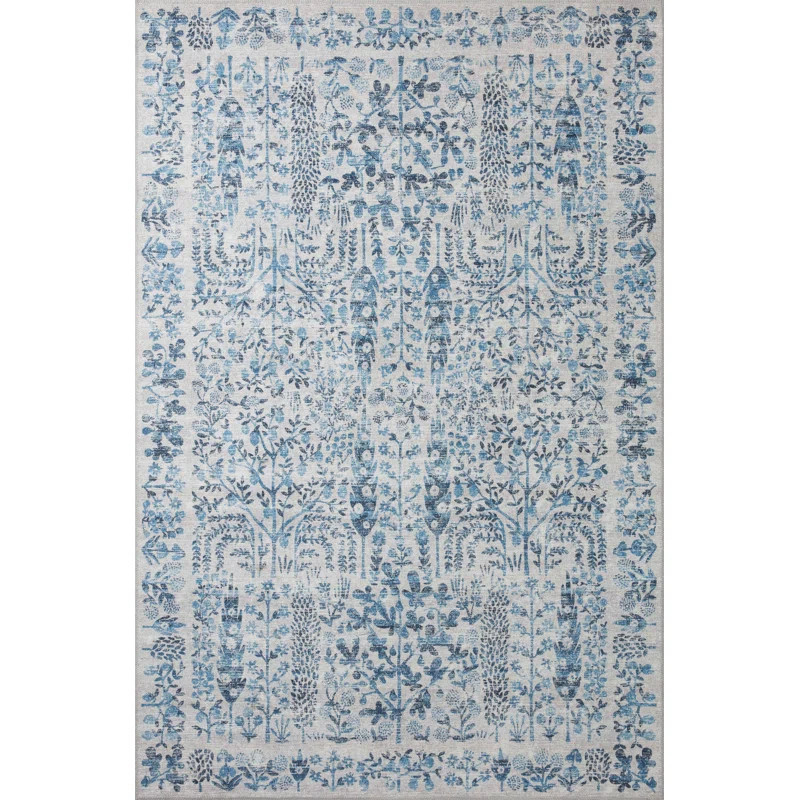 Rifle Paper Co. X Loloi Maison Grove Blue Area Rug | Wayfair North America