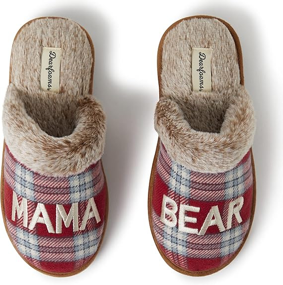 Dearfoams Gifts for Women Matching Christmas Holiday Mama Bear Slipper | Amazon (US)