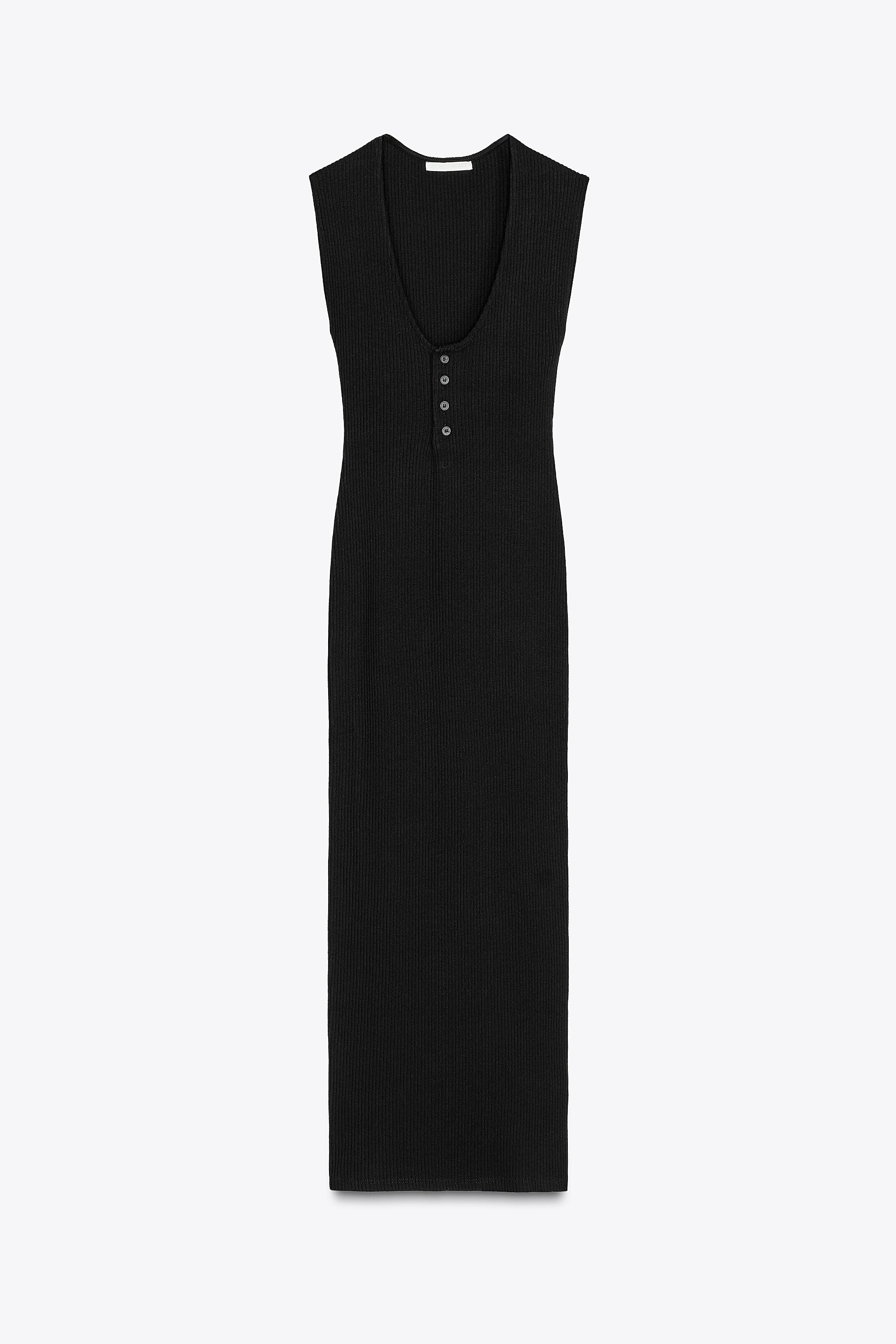 RIBBED MIDI BUTTON DRESS | Zara US