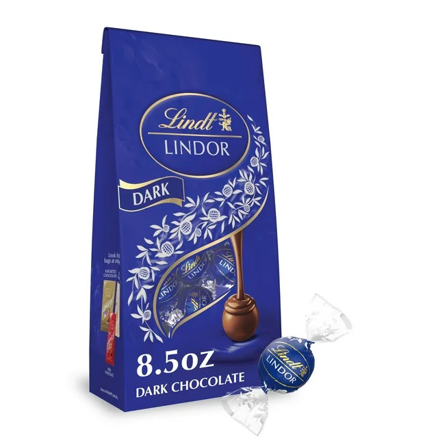 Lindt Lindor Dark Chocolate Candy Truffles, 8.5 oz. Bag - Walmart.com | Walmart (US)