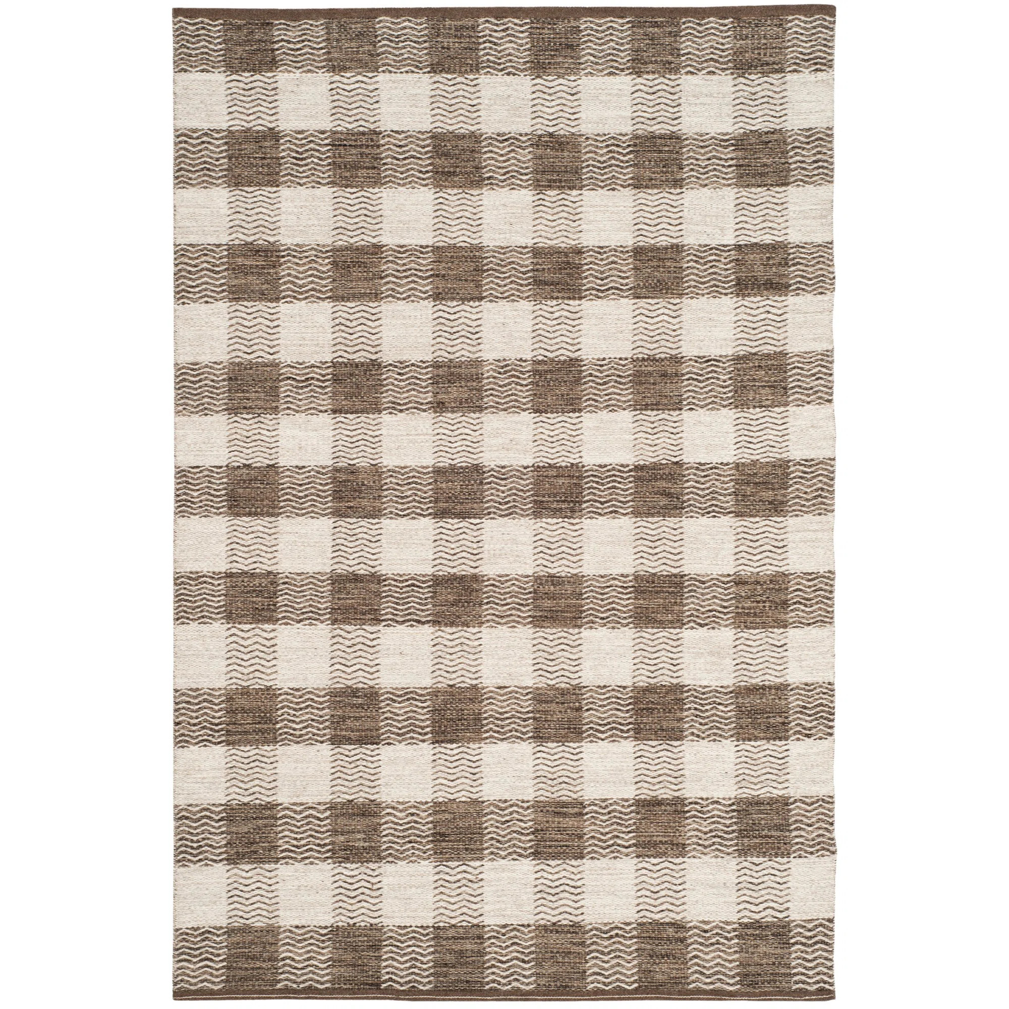 Vacaville Handmade Hand Loomed Wool Light Grey / Brown Rug | Wayfair North America