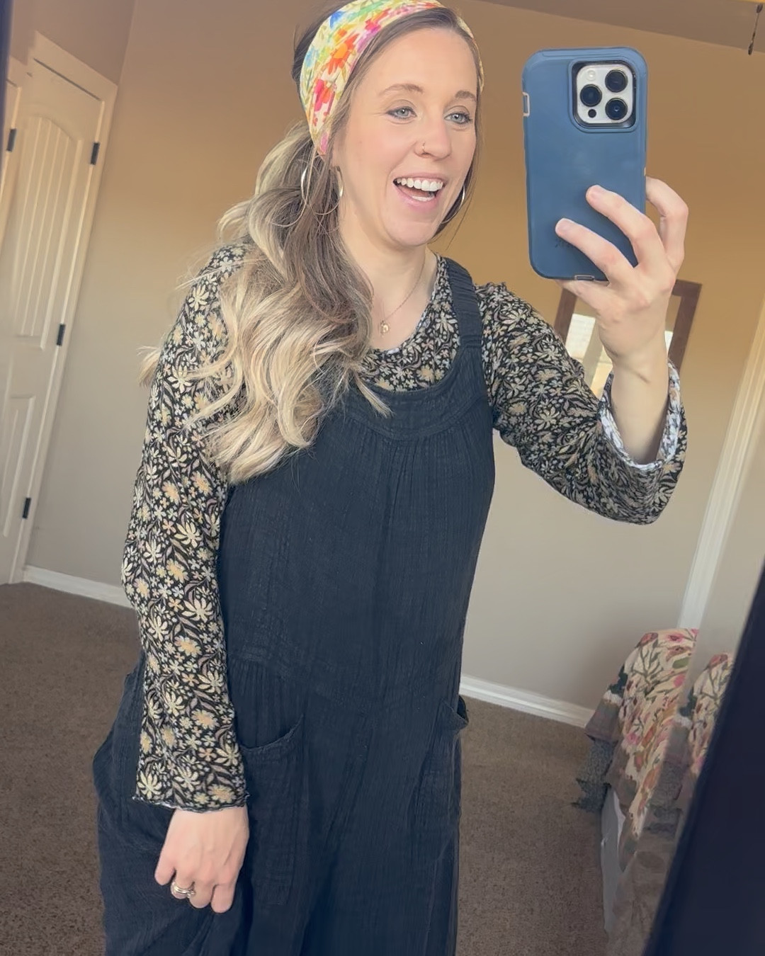 Favorite boho headbands, floral shirt, black jumpsuits, gold footprints/angel baby necklace + $3 earrings!

#LTKFindsUnder50 #LTKStyleTip #LTKSpringSale
