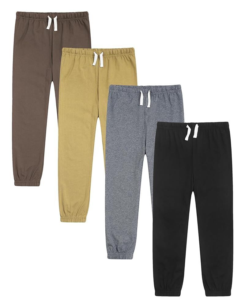 GFQLONG 4 Pack Toddler Boys and Girls Cotton Pants Lightweight Trousers, Kids Summer Casual Solid... | Amazon (US)