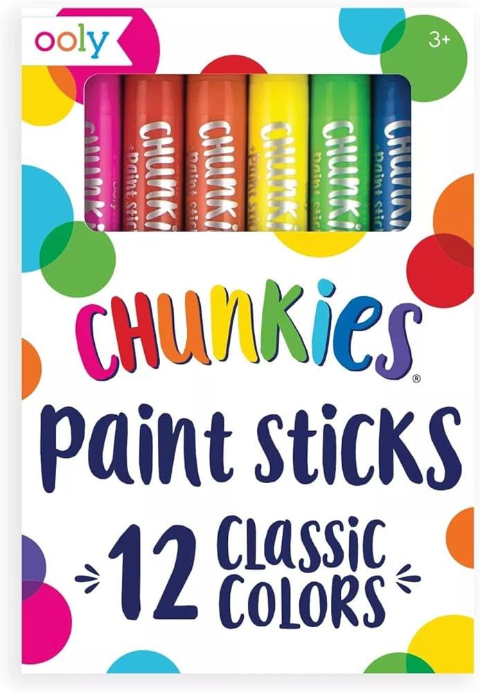 Ooly Chunkies Quick Drying Tempera Paint Sticks for Kids, Classic Colors, Set of 12 Twistable Kid... | Amazon (US)