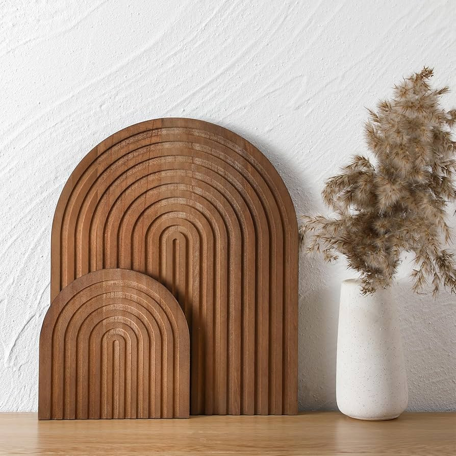 2 Pcs Decorative Wood Cutting Board Wooden Rainbow Decor Boho Kitchen Decor Serving Trays Cutting... | Amazon (US)