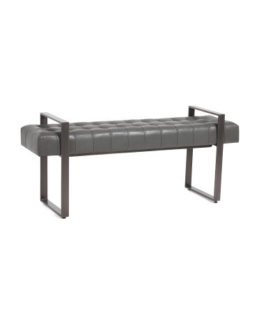 54x15x23 Leather Dakota Bench | TJ Maxx