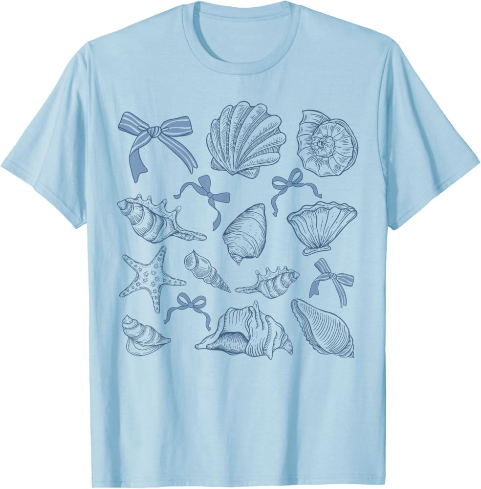 Coquette Seashell Beach Coastal Retro Summer Vibes Girls T-Shirt | Amazon (US)
