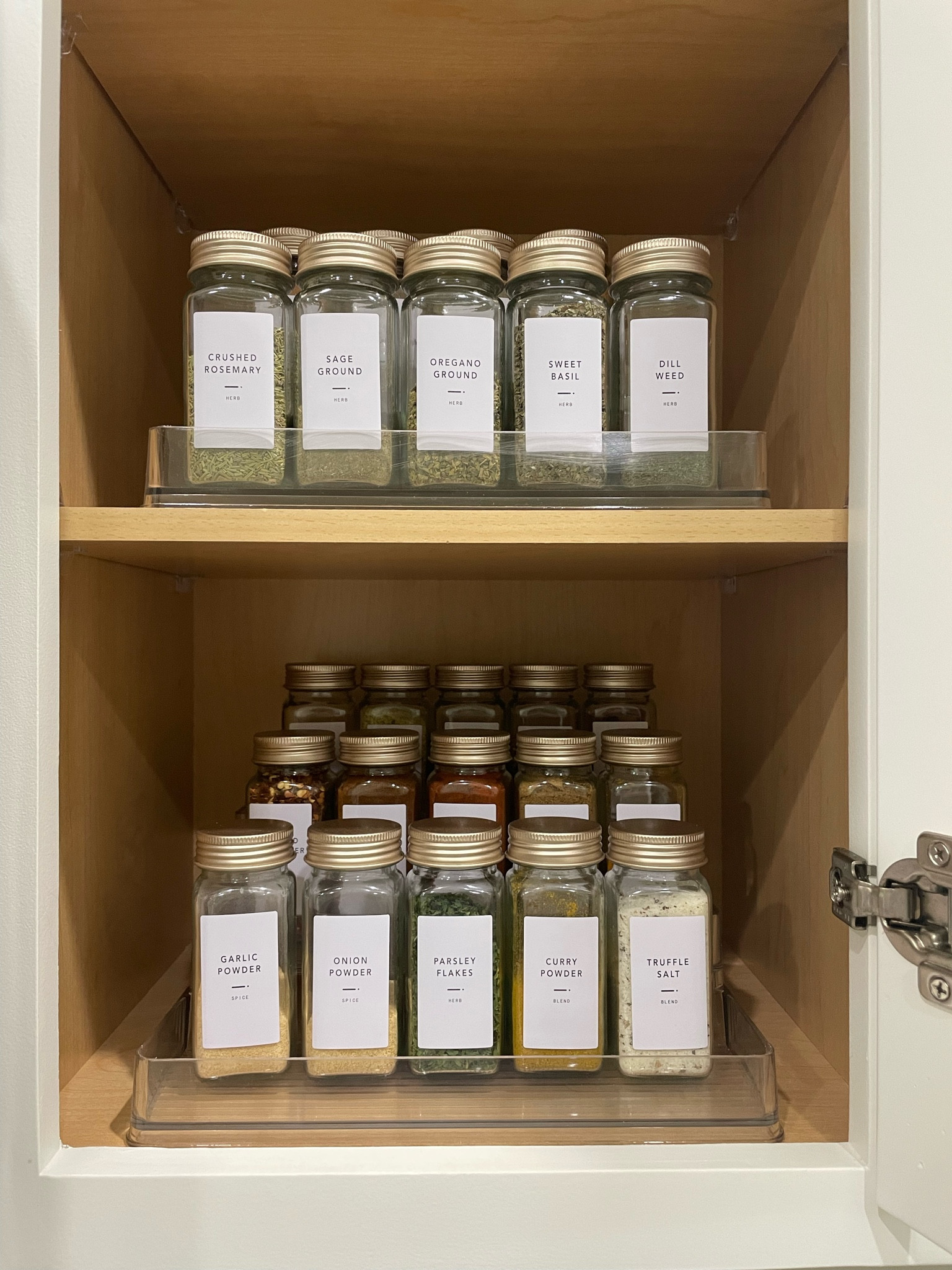 Kitchen organization — spice cabinet. Glass spice jars with labels.


#LTKFindsUnder50 #LTKSaleAlert #LTKHome