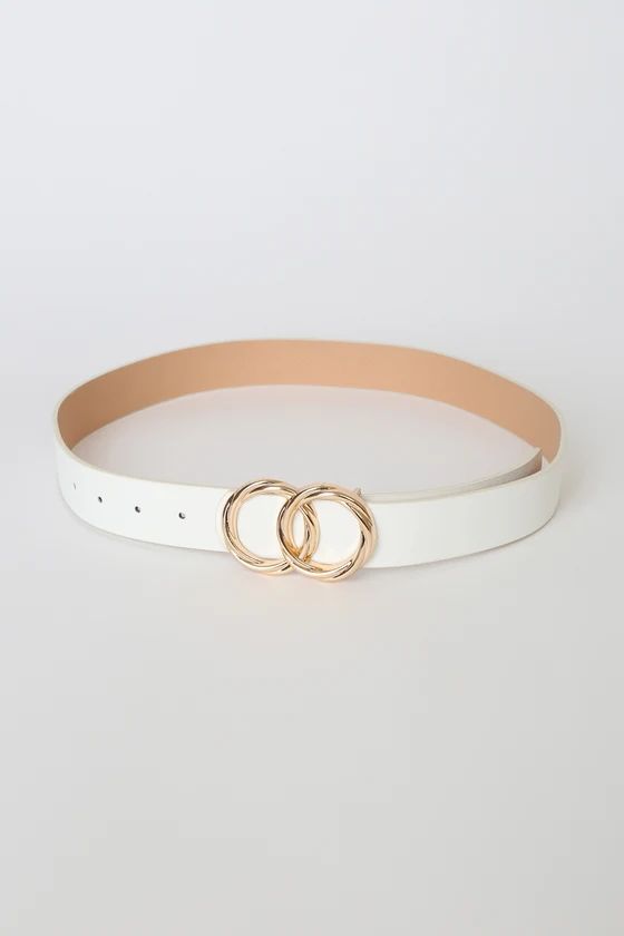 Well Rounded White and Gold Belt | Lulus (US)