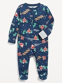 Unisex Sleep & Play Matching Print 2-Way-Zip Footed One-Piece for Baby | Old Navy (US)