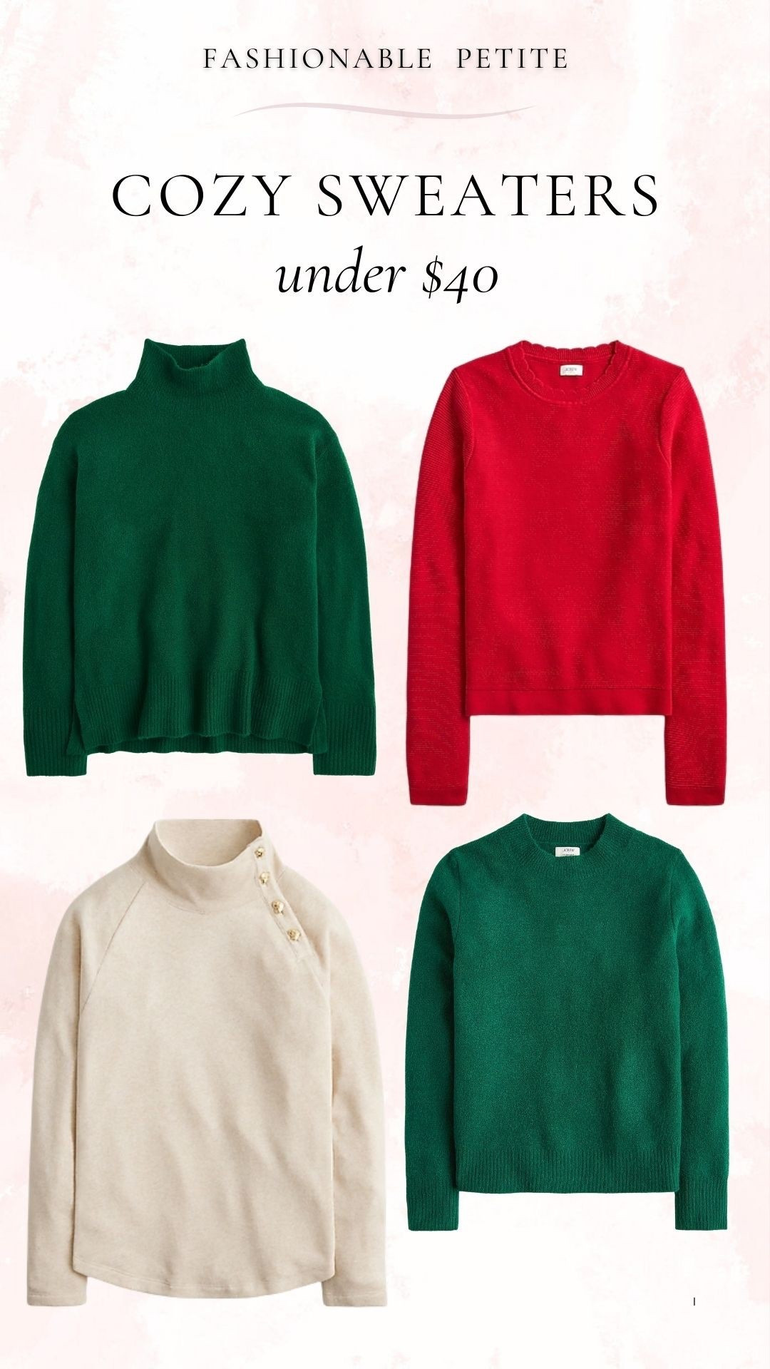 Cozy sweaters from j crew factory! Under $40 sweaters. 

Women’s sweaters, crew neck sweater, turtleneck sweater 

#LTKFindsUnder50 #LTKSaleAlert