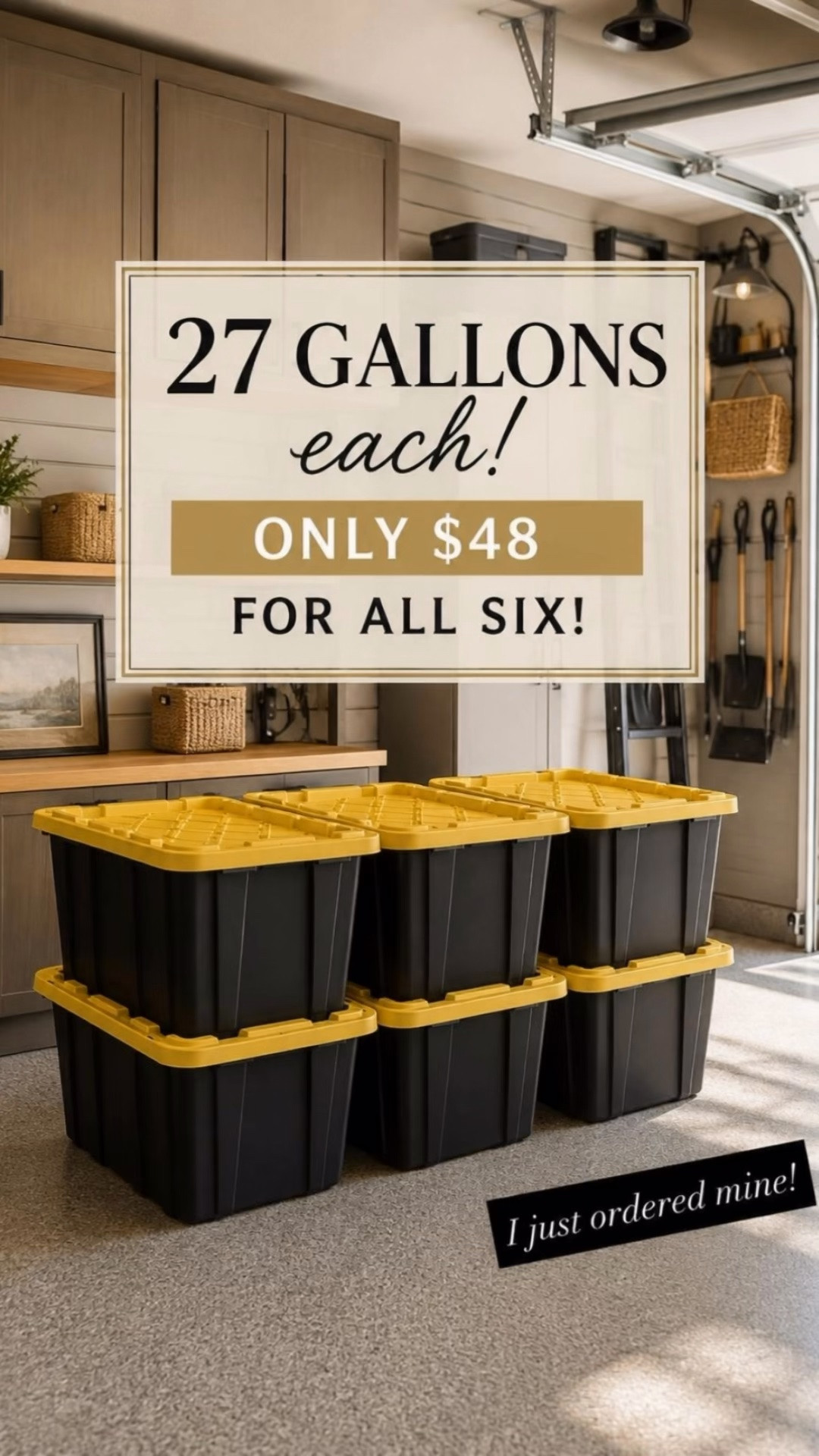 🍂 FALL STORAGE FIND! 🍂 These heavy-duty storage bins are such a good deal! You get SIX 27-gallon bins—that’s 162 gallons of storage altogether! 🙌

Perfect timing for all those new fall decorations we’re about to buy 😂🎃🍁 These are sturdy, heavy-duty, stackable, and perfect for organizing seasonal decor, holiday decorations, garage storage and more.

Even better—the set is regularly over $80, and right now you can grab all six with FREE SHIPPING! I just ordered mine!

#FallDecor #HomeOrganization #WalmartFinds #FallFinds #StorageIdeas

#LTKSeasonal #LTKSaleAlert #LTKHome