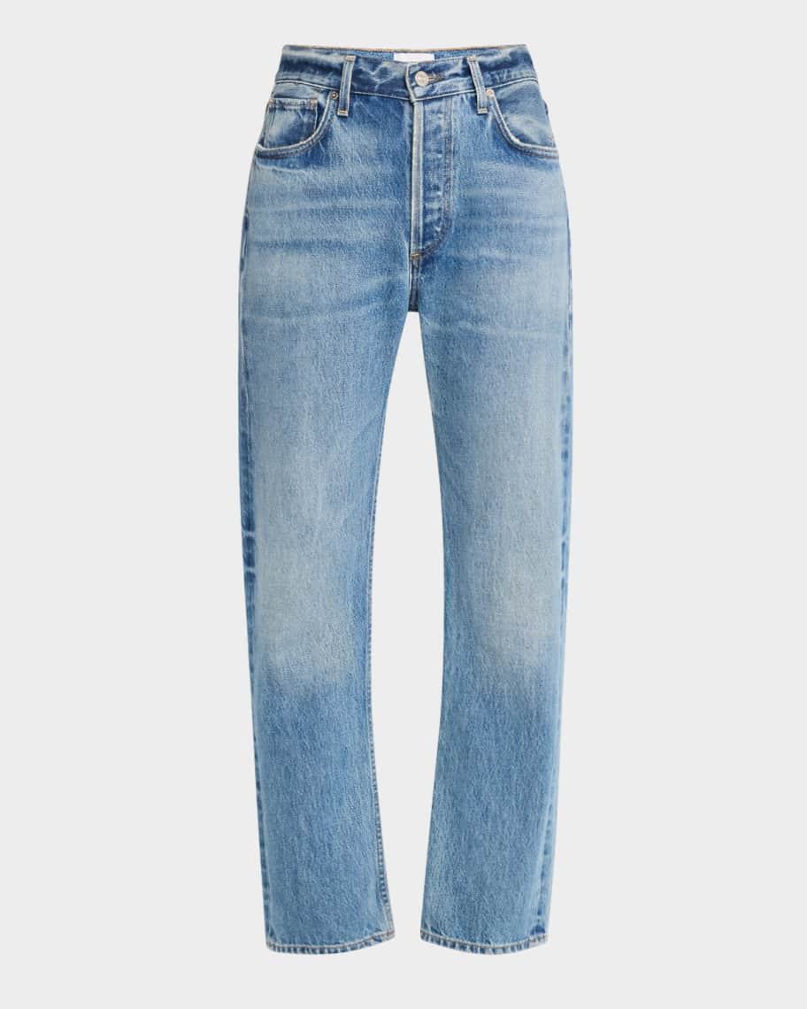 Blaine High-Rise Straight Ankle Jeans | Neiman Marcus