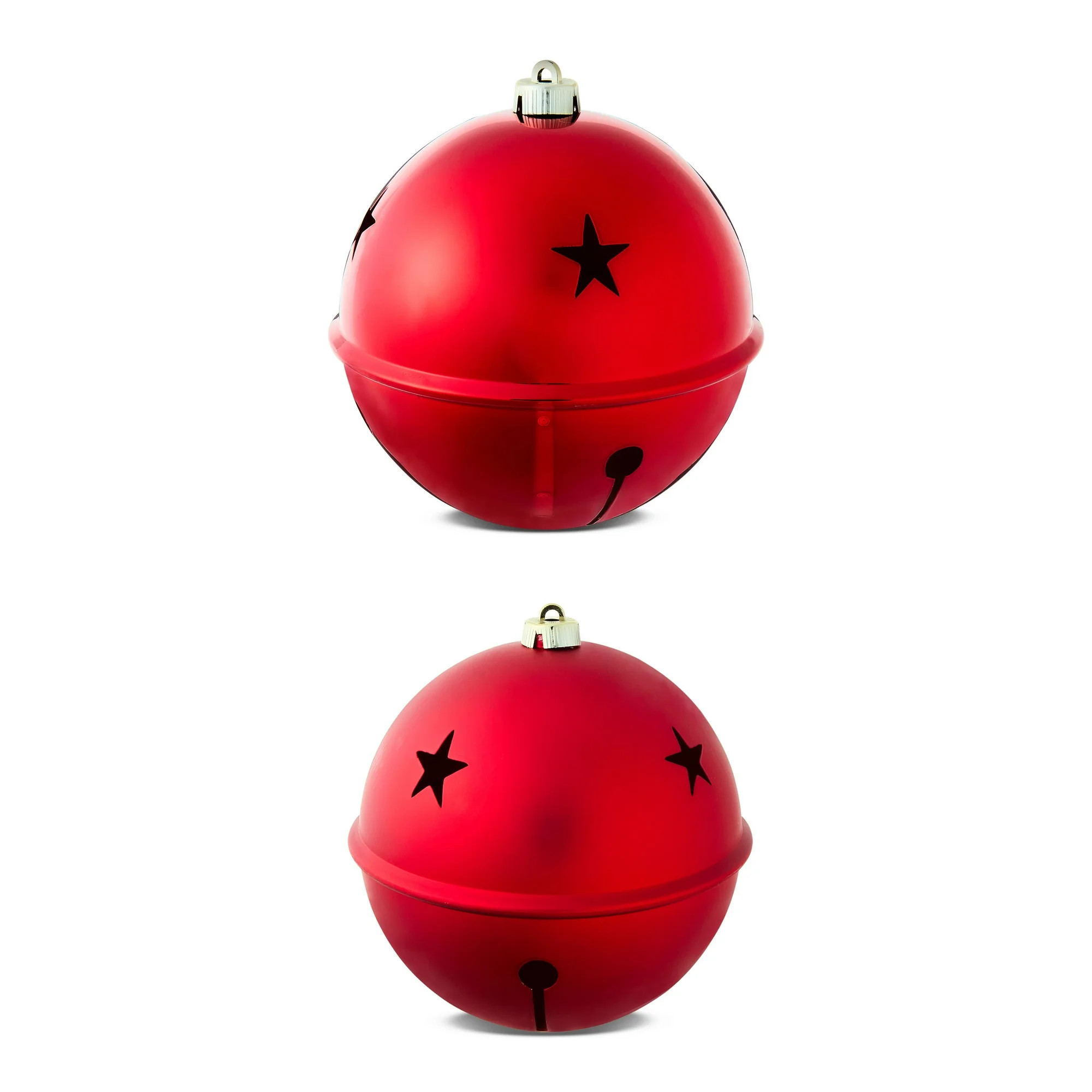 Red Jumbo Bell Shatterproof Christmas Ornaments, 7.87", 2 Count, by Holiday Time | Walmart (US)