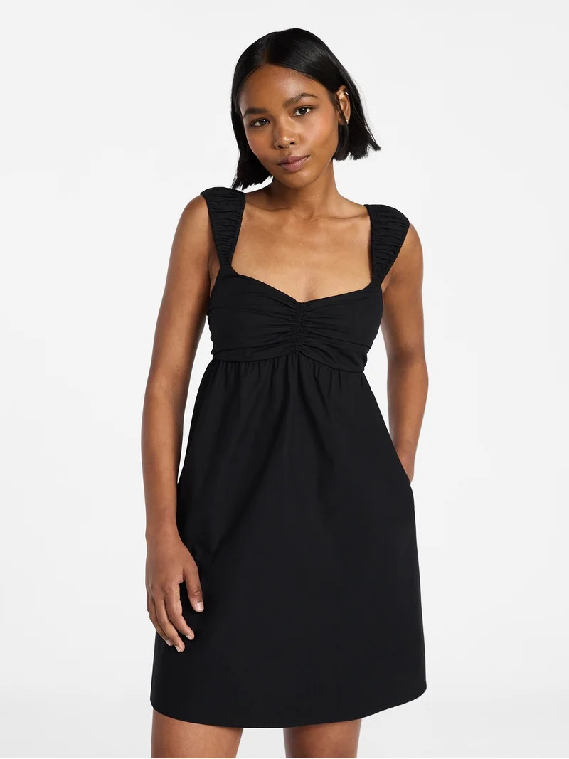 No Boundaries Poplin Dress, Women's XXS-XXL | Walmart (US)