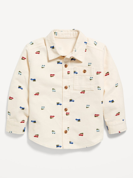 Printed Long-Sleeve Pocket Corduroy Shirt for Toddler Boys | Old Navy (US)