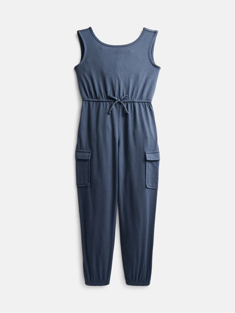 Wonder Nation Girls Sleeveless Cargo Jumpsuit, Sizes XS-XXL | Walmart (US)
