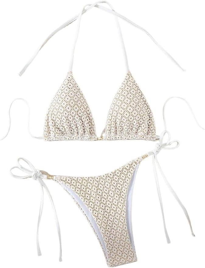 Womens Bathing Suits Hollow Out Two Piece Swimsuit Set | Amazon (US)