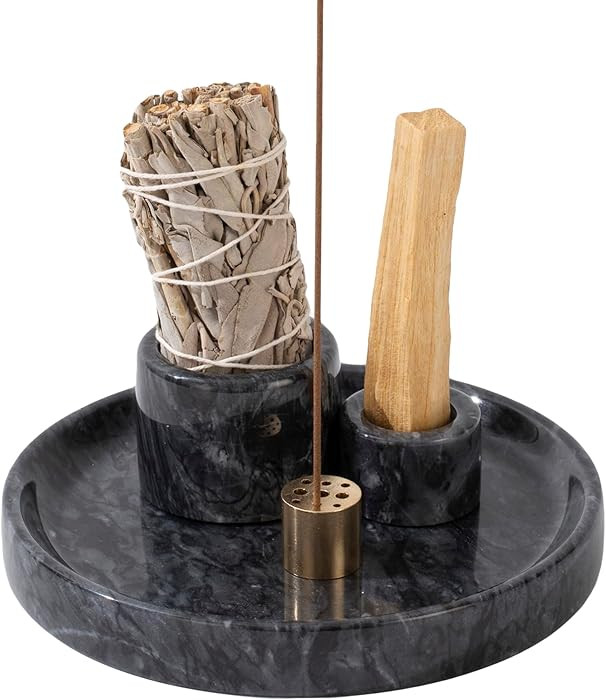 4 in 1 Marble Incense Holder, Natural Marble Incense Burner for Meditation, 9 Incense Holes Suita... | Amazon (US)
