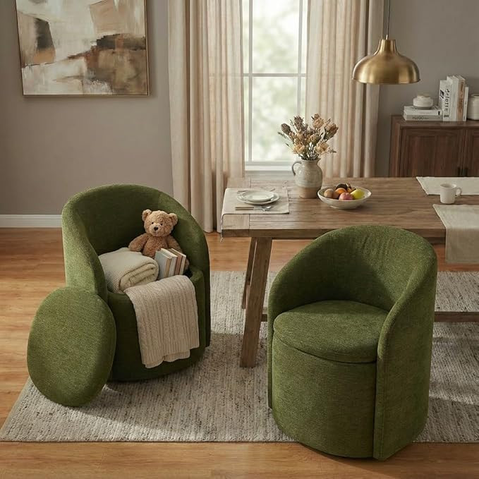 KISLOT Upholstered Dining Chairs with Casters, No Assembly Rolling Modern Dining Room Chairs with... | Amazon (US)