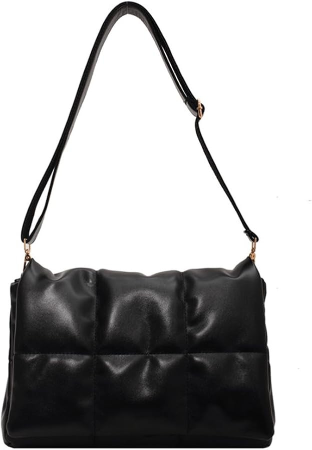 Tote Bag for Women, Leather Quilted Bag Fluffy Cotton Padded Handbags Down Shoulder Bag with Adju... | Amazon (UK)