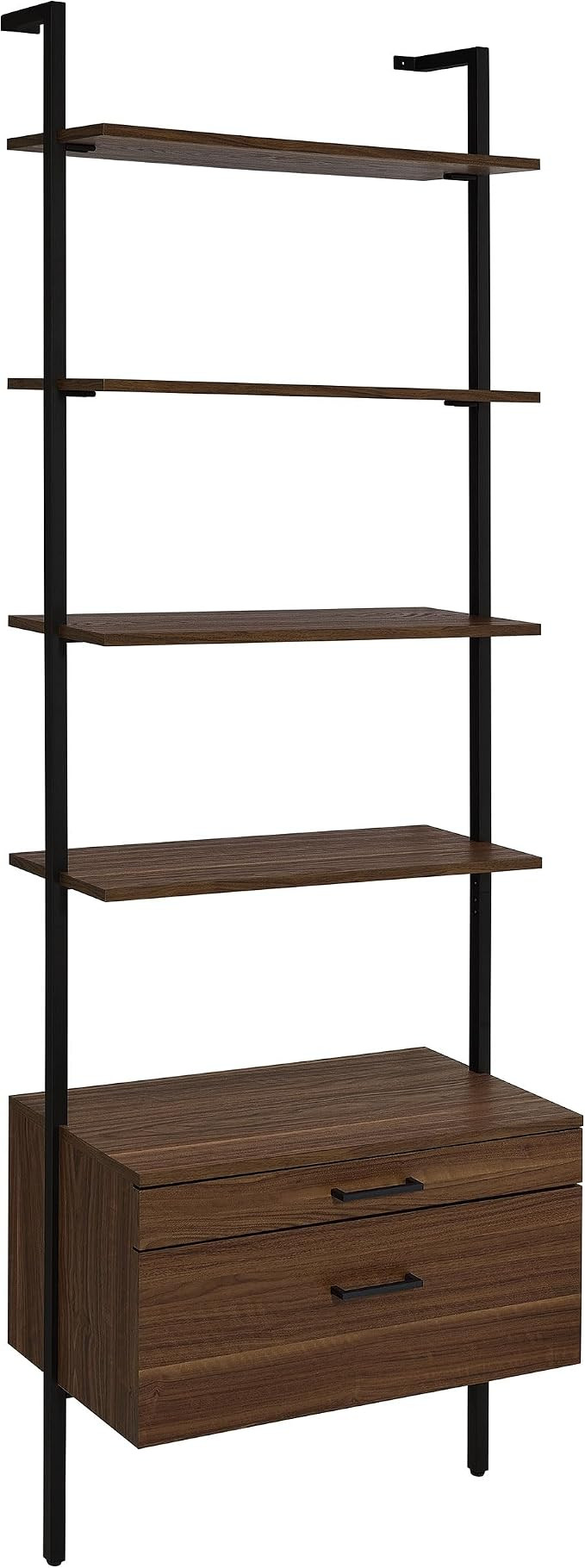 Coaster Home Furnishings - Owens - Wood and Metal - 96-Inch 4-Shelf Storage Wall Bookshelf with L... | Amazon (US)