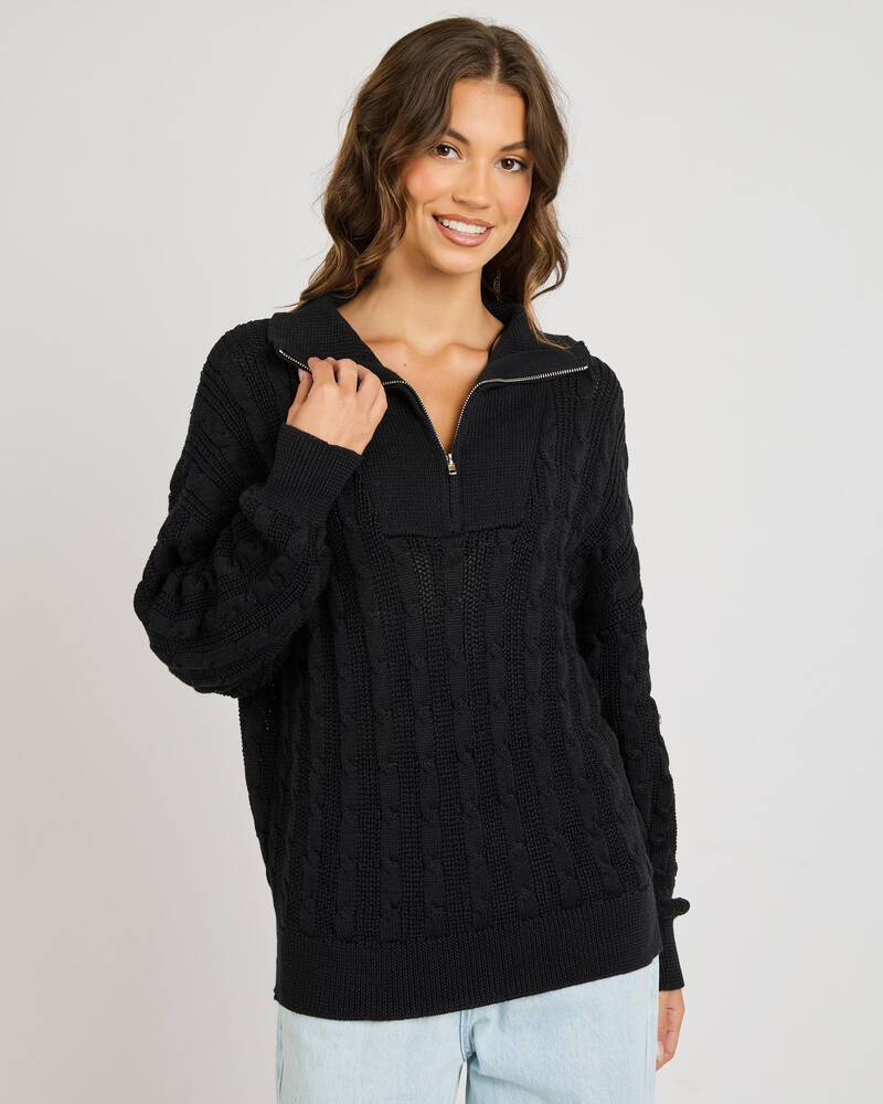 Judy Half Zip Collared Cable Knit Jumper | City Beach