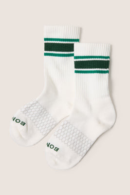 BOMBAS Women's Solid Triple Vintage Stripes Half Calf Socks, Size Medium, Green | Evereve