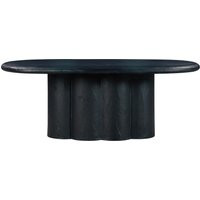 TOV Elika Faux Plaster Oval Dining Table Elika-Dining Table, Concrete in Black by DecoratorsBest | DecoratorsBest