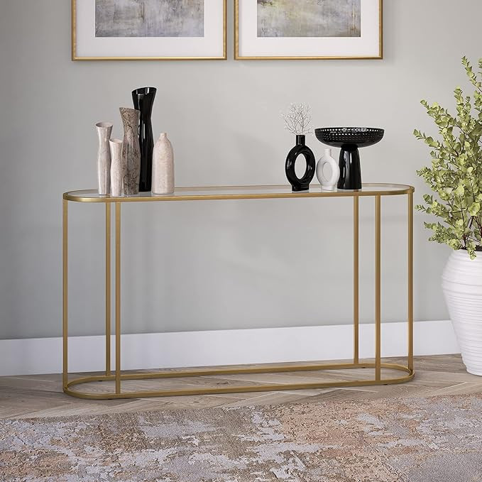 Erikson 54'' Wide Rectangular Console Table in Brass | Amazon (US)