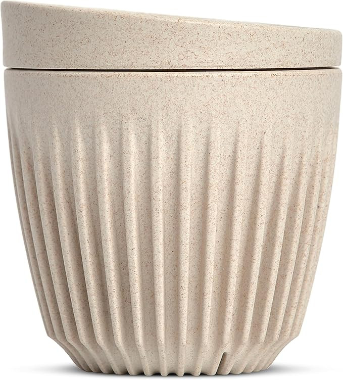 HUSKEE Coffee Cups with Lids - Reusable Coffee Cup with Unique Fins for Espresso, Cappuccino, Ame... | Amazon (UK)