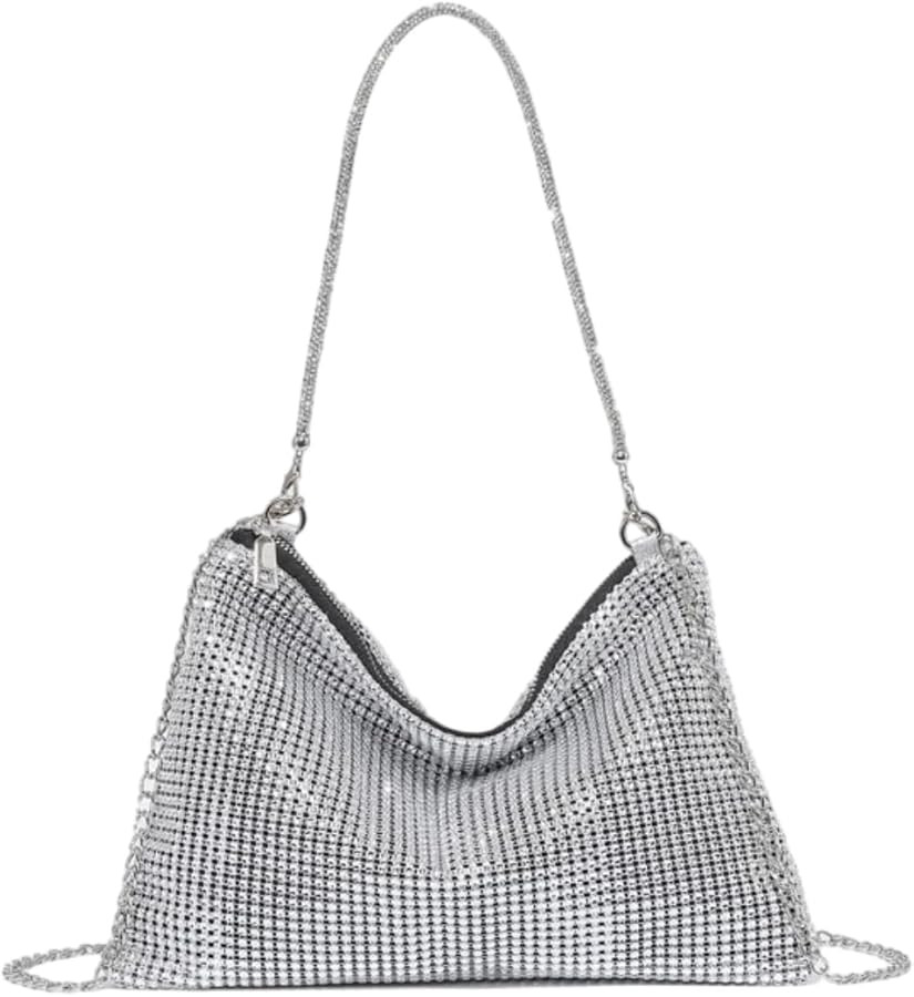 UMREN Rhinestone Hobo Bags for Women Chic Evening Handbag Sparkly Crystal Cluth Purse for Party C... | Amazon (US)